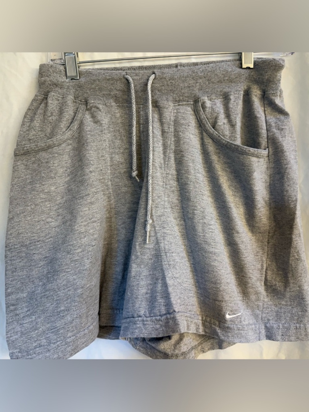 Nike Light Gray Athletic Drawstring Shorts Sz M